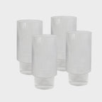 Ribbed Highball Glasses - Set of 4