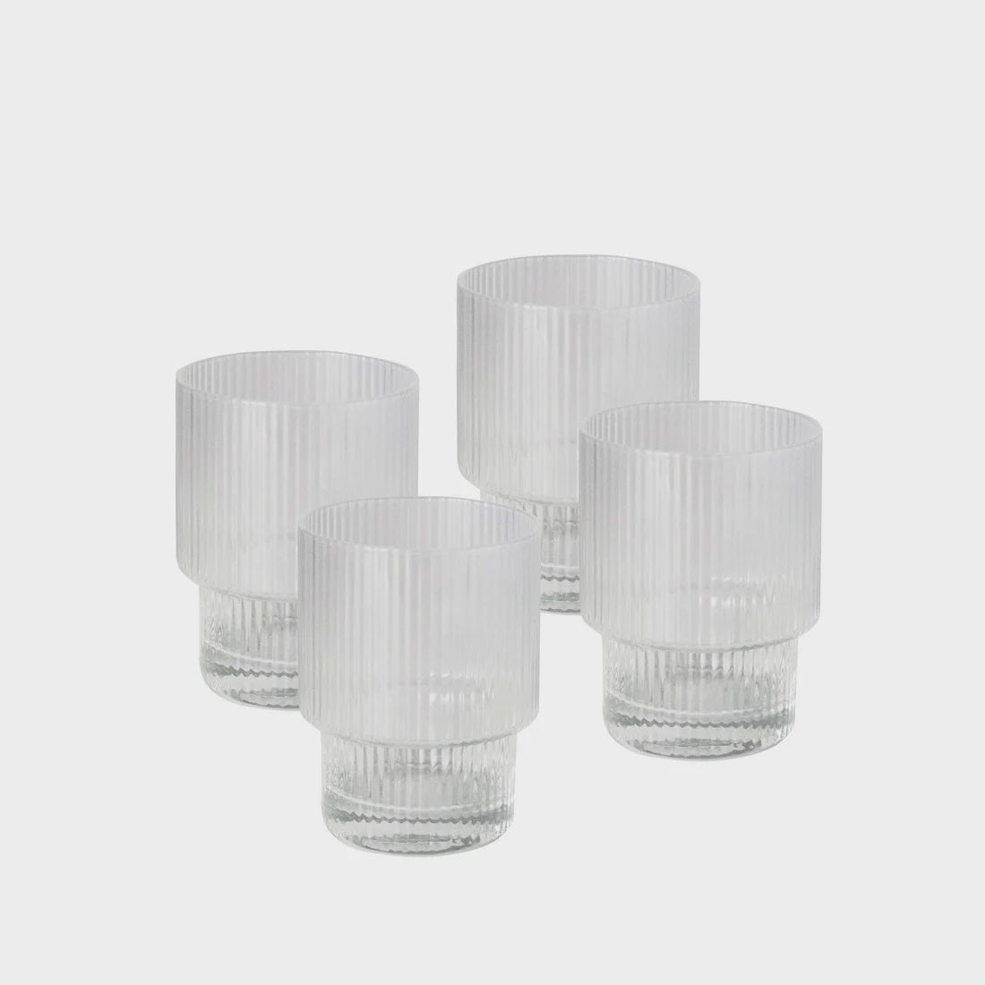 Ribbed Glass Tumbler - Set of 4