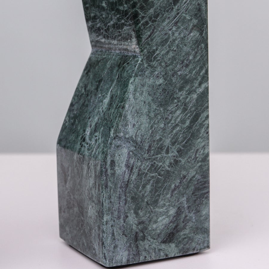 Pilos Taper Candlestand - Green Marble - Tall