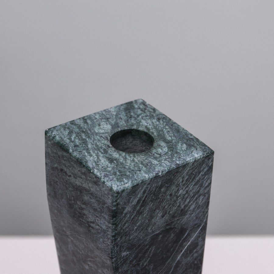Pilos Taper Candlestand - Green Marble - Tall