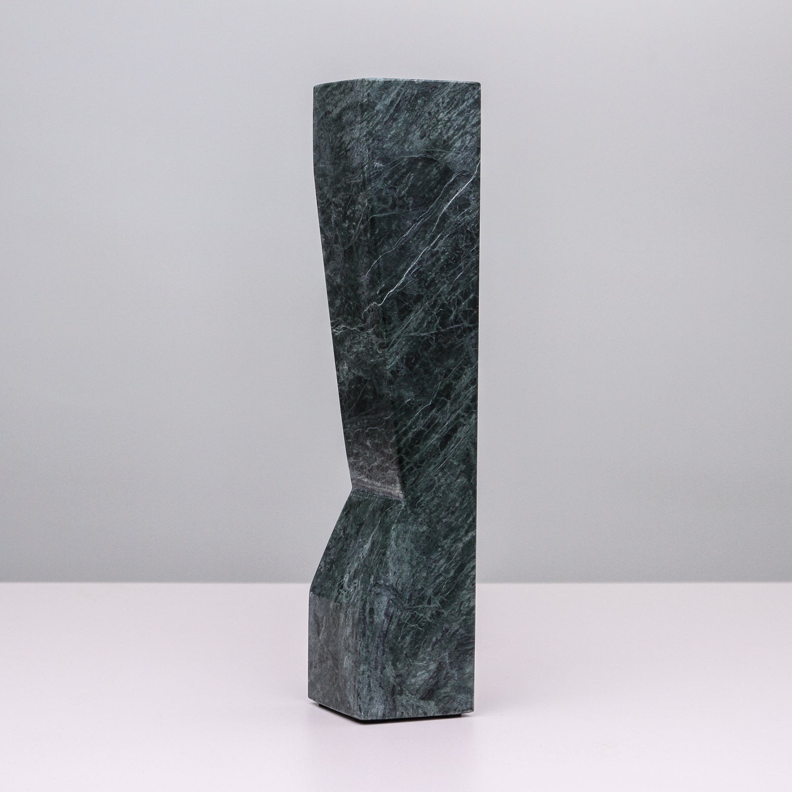 Pilos Taper Candlestand - Green Marble - Tall