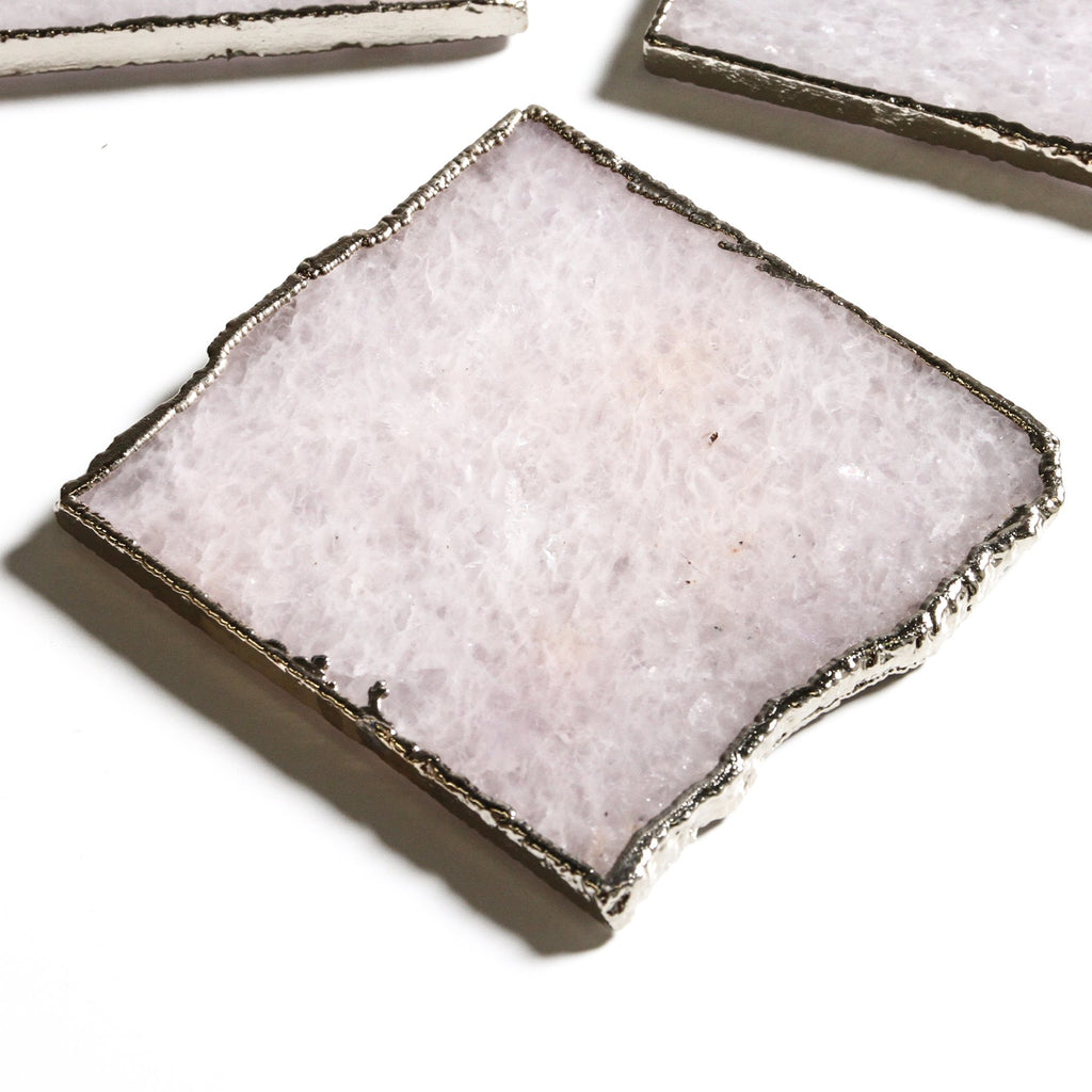 White Quartz Coasters - White Quartz