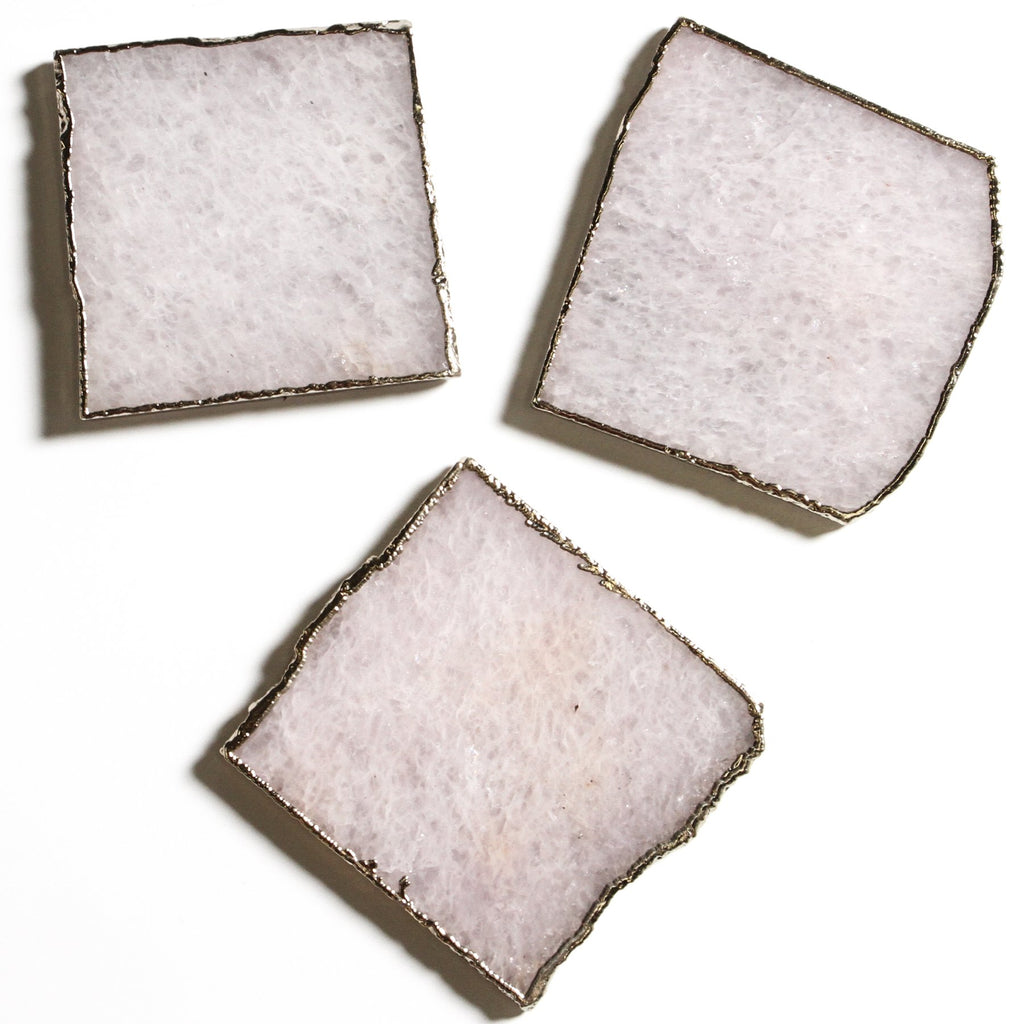 White Quartz Coasters - White Quartz