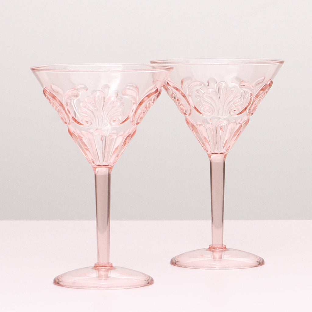 Flemington Acrylic Martini Glass - Pale Pink