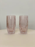 Pink Set Of Two Large Tumbler Glass
