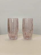 Pink Set Of Two Large Tumbler Glass