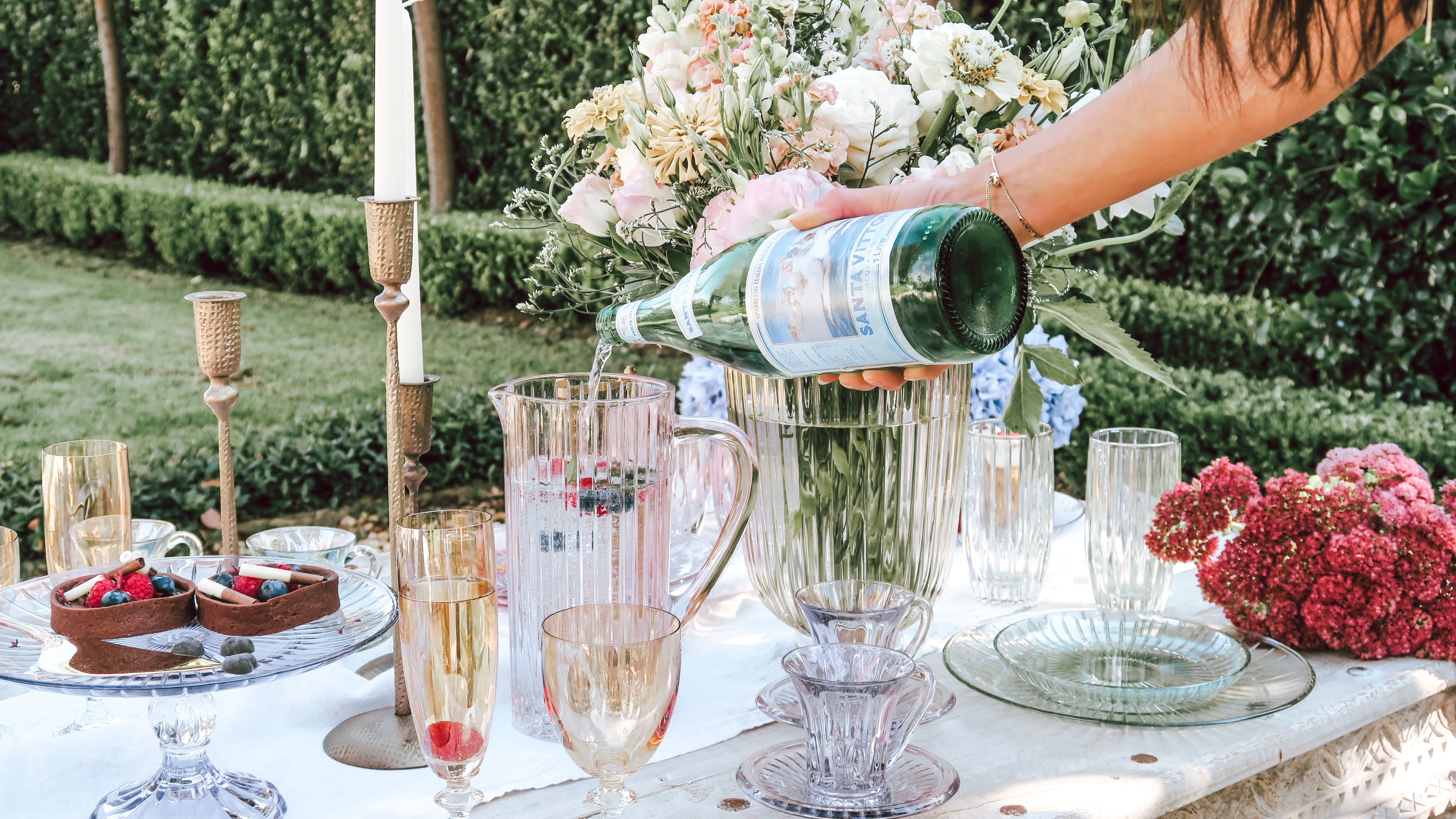 Pink Ridged Pitcher Glass Prestige
