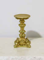 Gold Resin Pillar Candle Stand | Large