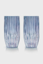 Blue Set Of Two Large Tumbler Glass
