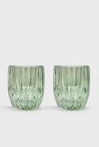 Green Set Of Two Small Tumbler Glass