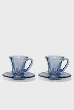Blue Set Of Two Prestige Transparent Coffee Cups