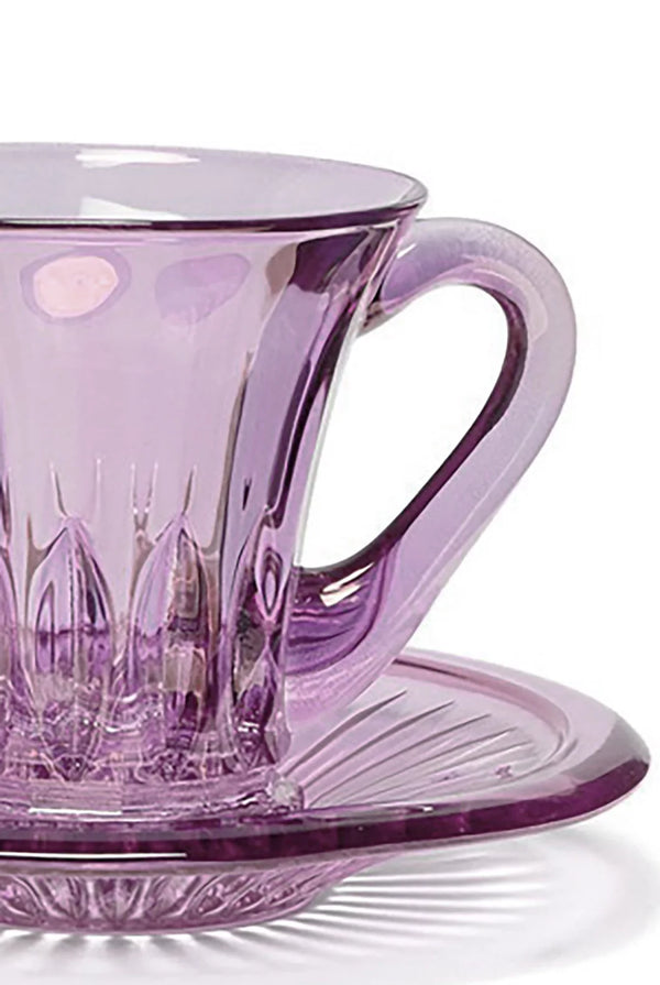 Purple Set Of Two Prestige Transparent Coffee Cups