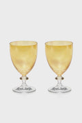 Ambra Set Of Two Rosy Wine Glass