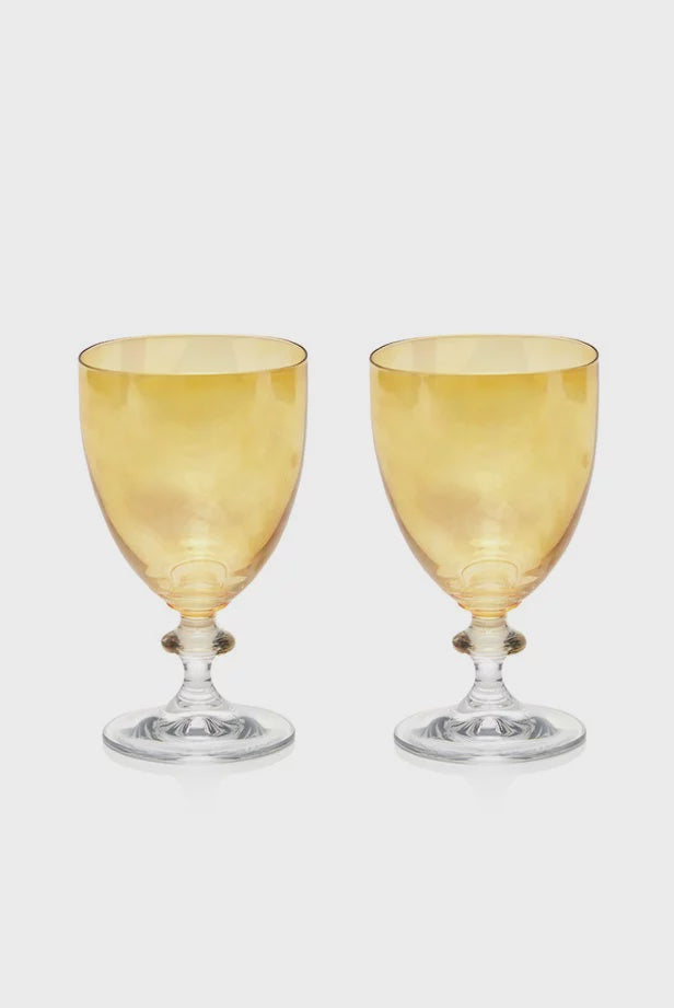 Ambra Set Of Two Rosy Wine Glass