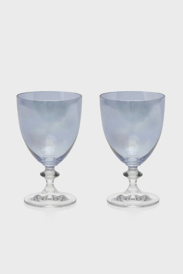 Blue Set Of Two Rosy Wine Glass