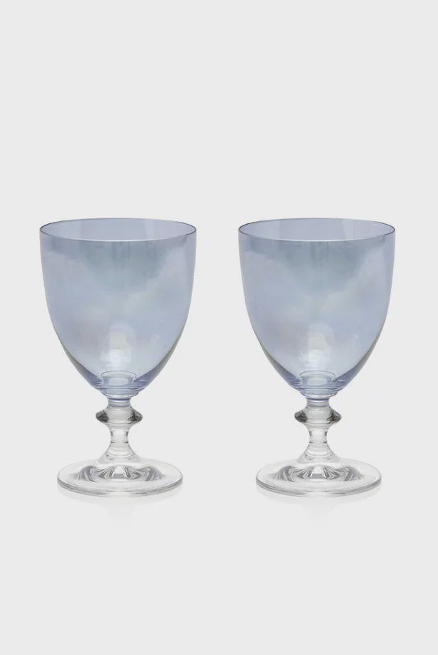 Blue Set Of Two Rosy Wine Glass