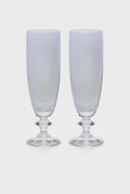 Blue Set Of Two Rosy Flute Glass