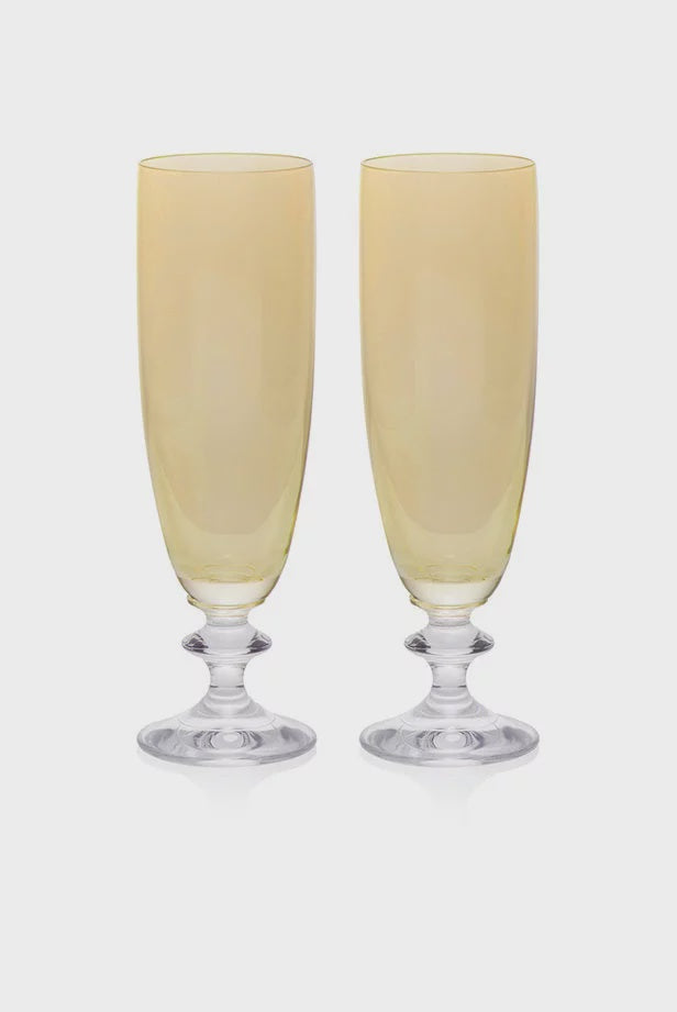 Ambra Set Of Two Rosy Flute Glass