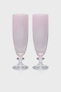 Pink Set Of Two Rosy Flute Glass