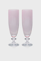 Pink Set Of Two Rosy Flute Glass