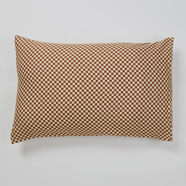 Tiny Checkers Cocoa Pillowcase | Set Of 2
