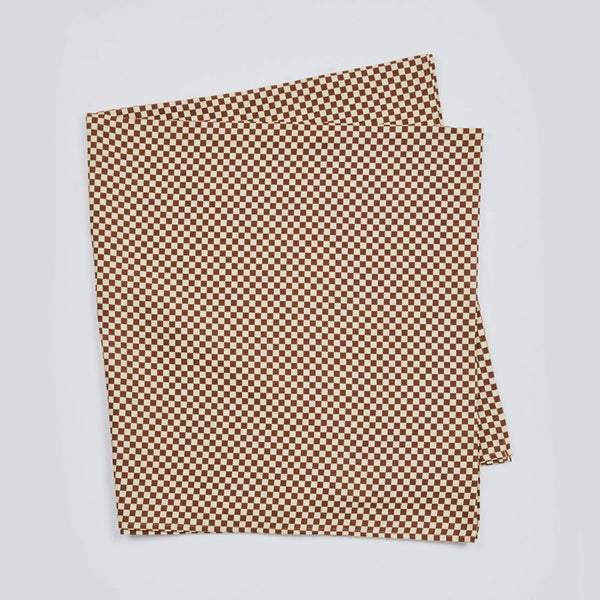 Tiny Checkers Cocoa Tablecloth | Medium