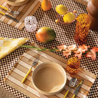 Tiny Checkers Cocoa Tablecloth | Medium