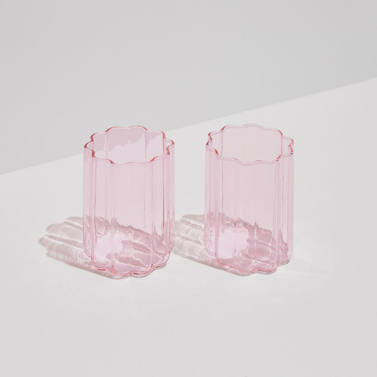 Two Wave Glasses - Pink