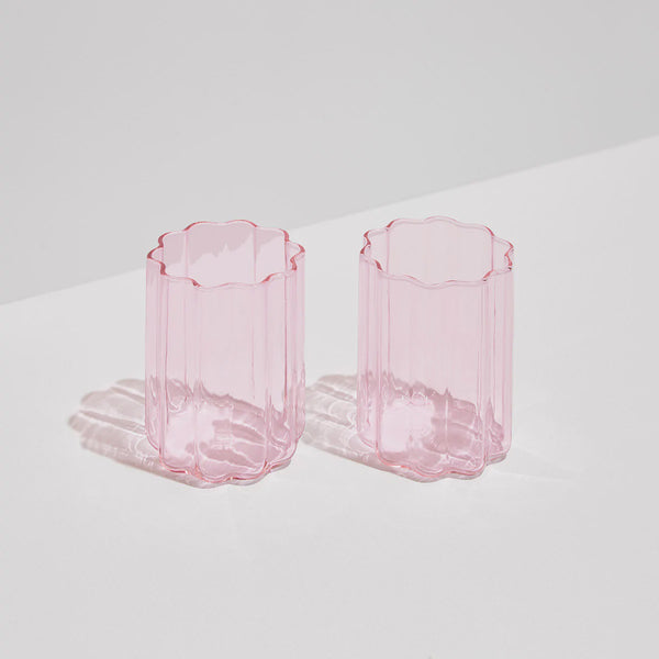 Two Wave Glasses - Pink