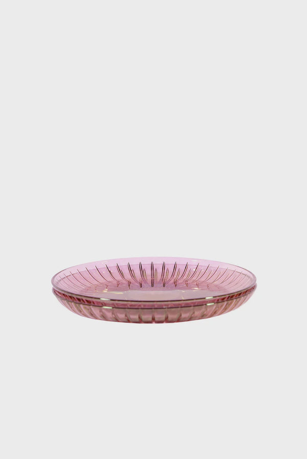 Pink Set Of Two Glass Fruit Plate
