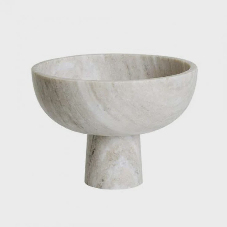 Ridge Goblet Bowl - Beige Marble