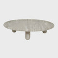 Ridge Marble Round Foot Platter-Beige