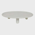 Ridge Marble Round Foot Platter-White