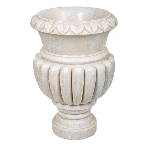Jasmine Marble Urn Small White