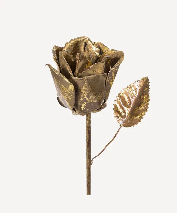 Aged Gold Metal Rose Bud