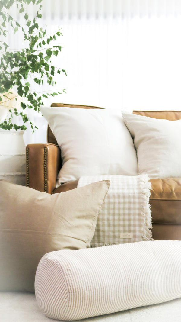 Linen Cushion - Coconut | EURO