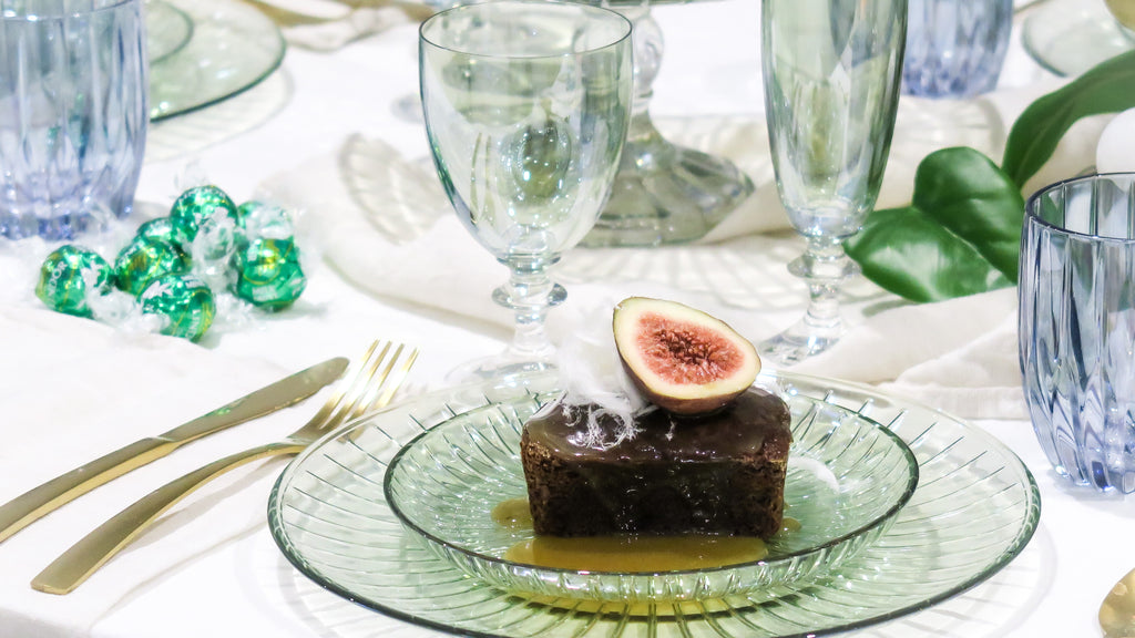 Green Set Of Two Glass Fruit Plate