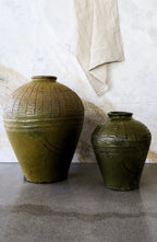 Organic Glazed Pot - Olive (Large)