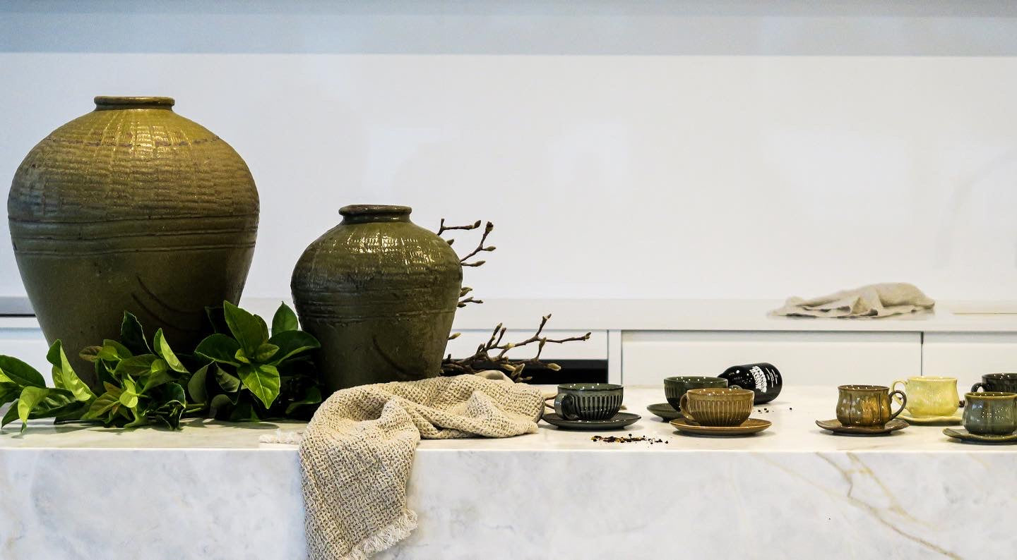 Organic Glazed Pot - Olive (Small)