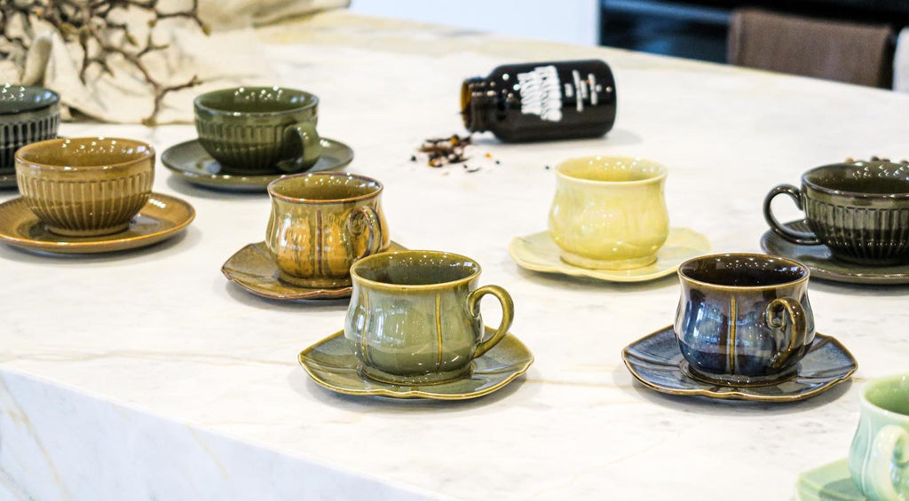 Vera Cup and Saucer Set - Pistachio (Light Green)