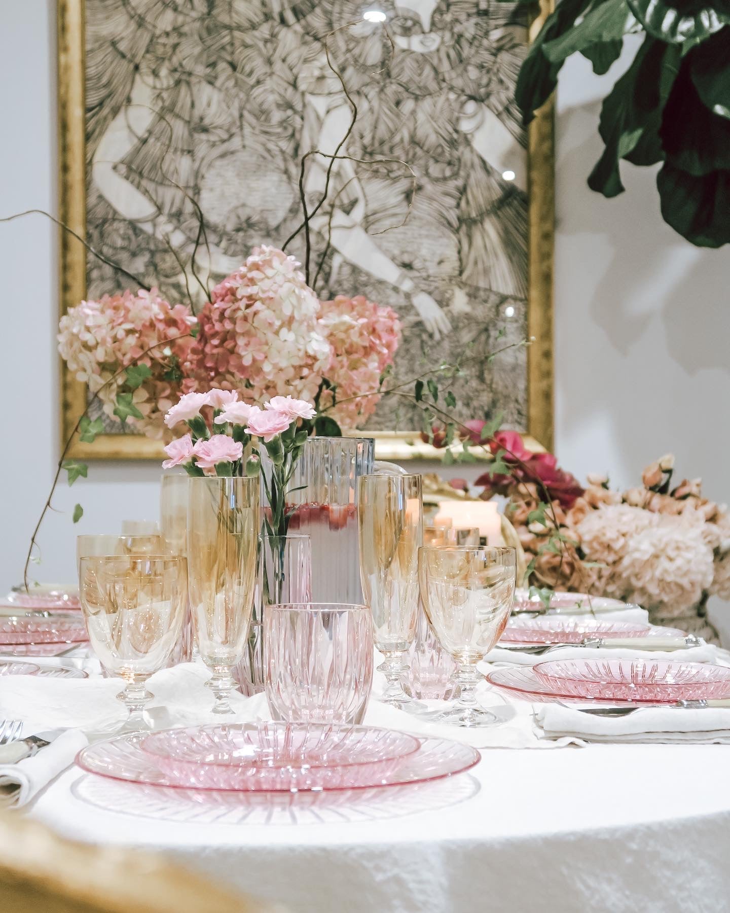 Ambra Set Of Two Rosy Wine Glass