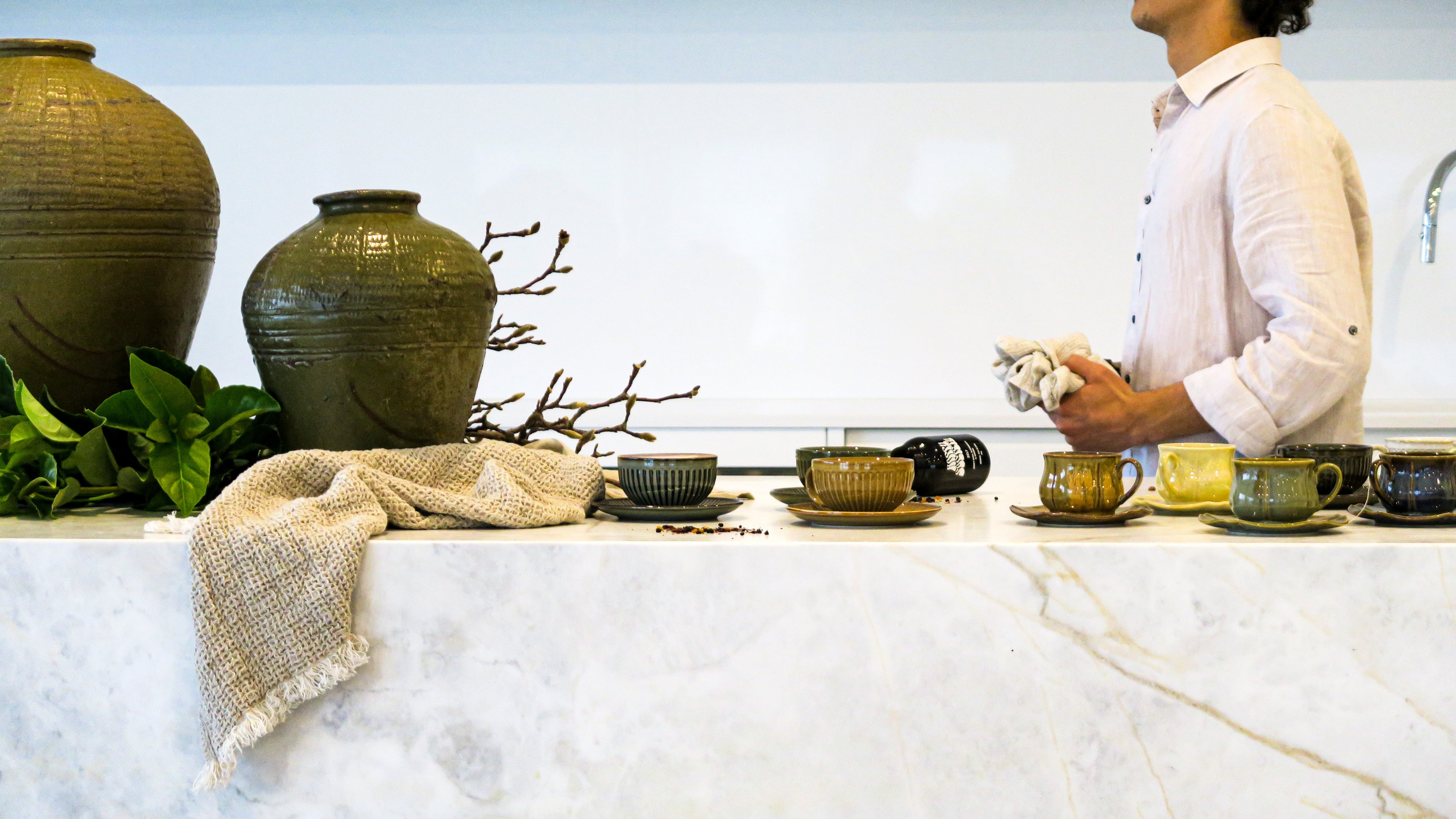 Organic Glazed Pot - Olive (Small)