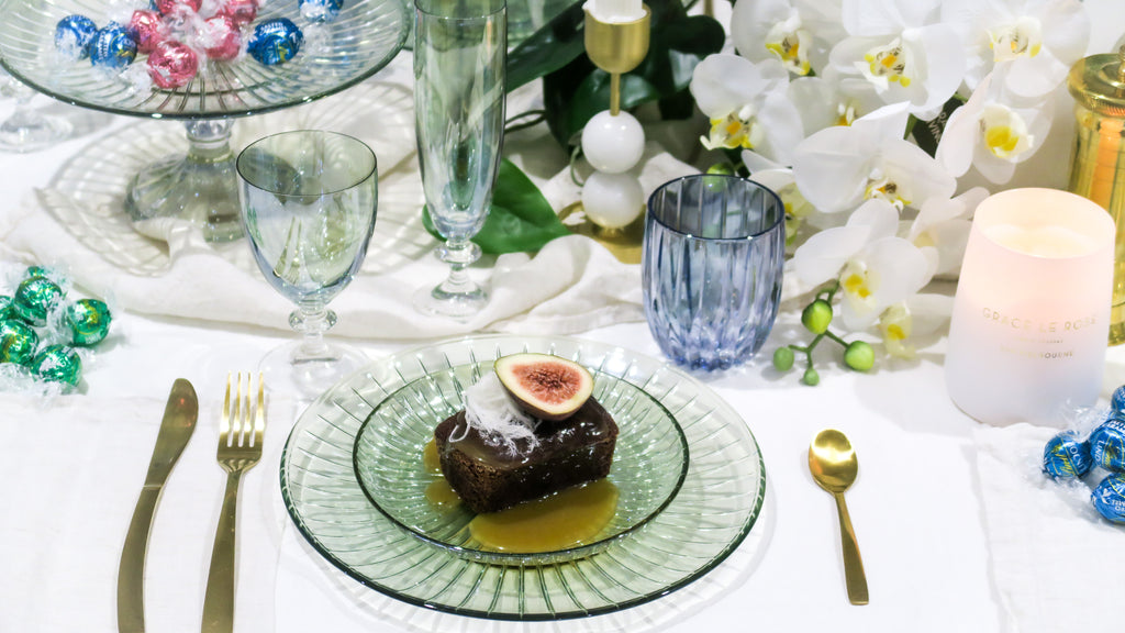 Green Set Of Two Glass Fruit Plate