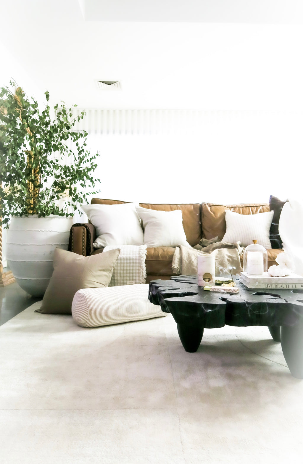 Linen Cushion - Coconut | EURO