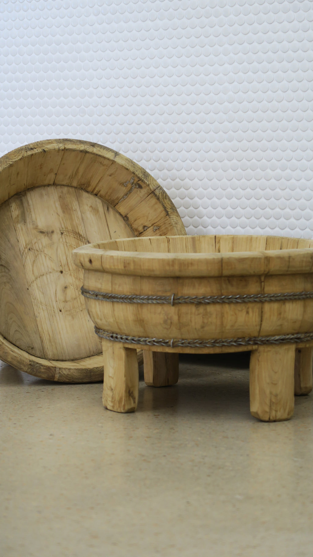 Antique Chinese Wash Basin Round