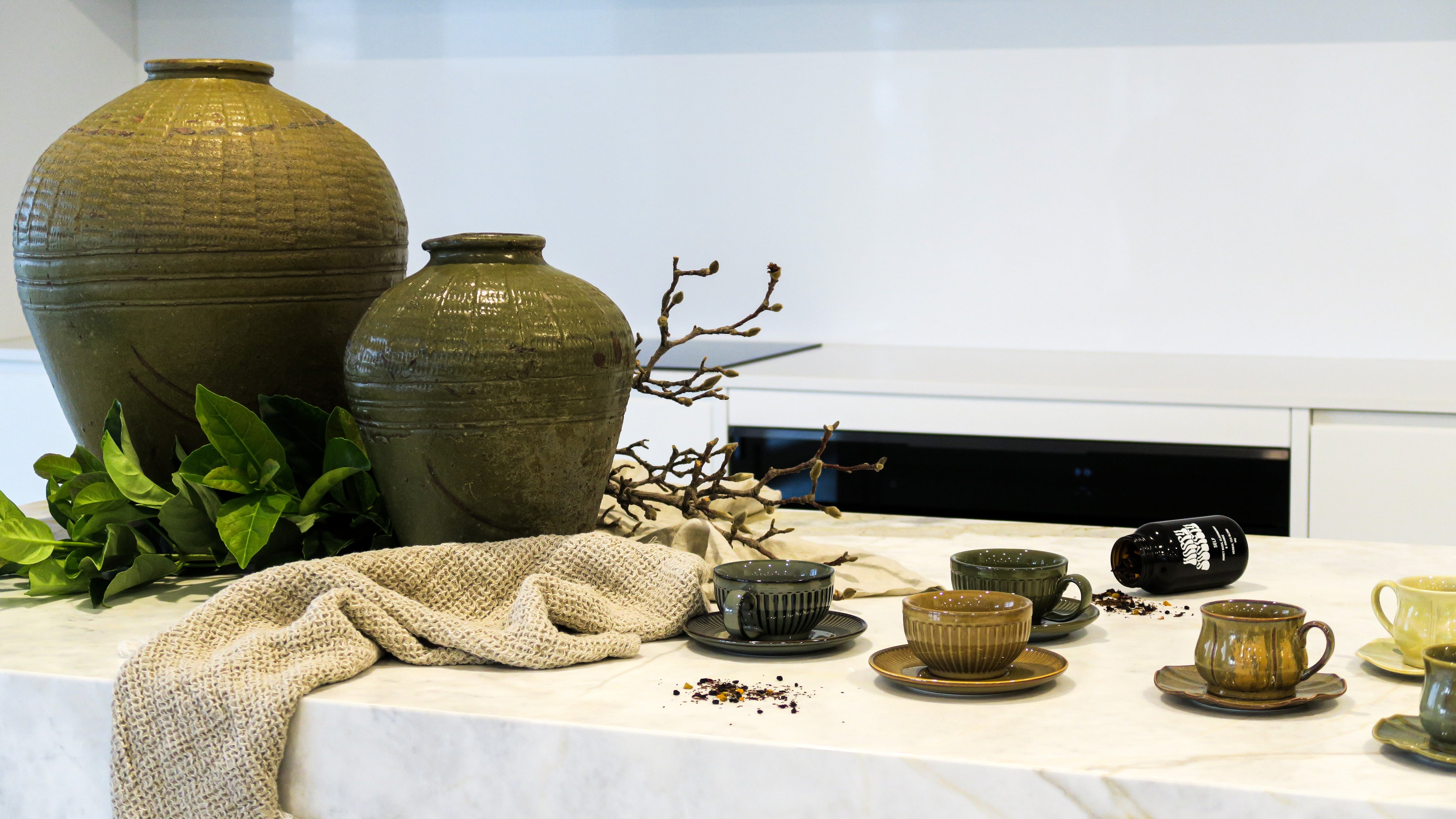 Organic Glazed Pot - Olive (Large)