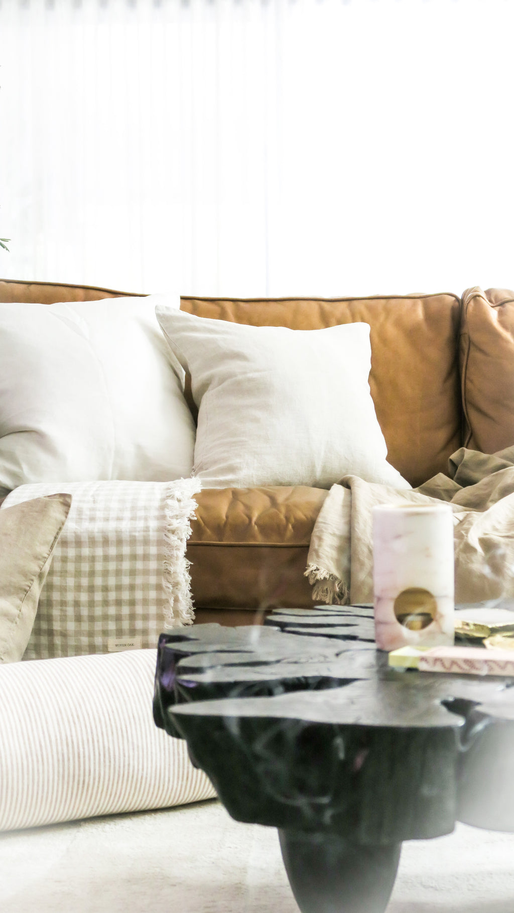 Linen Cushion - Coconut | EURO