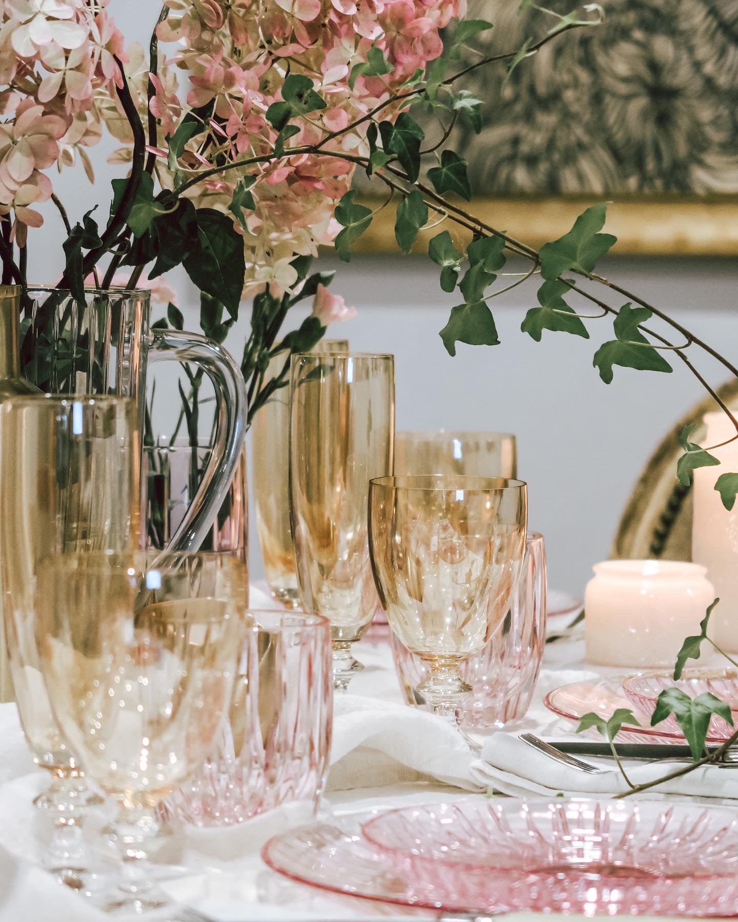 Ambra Set Of Two Rosy Wine Glass