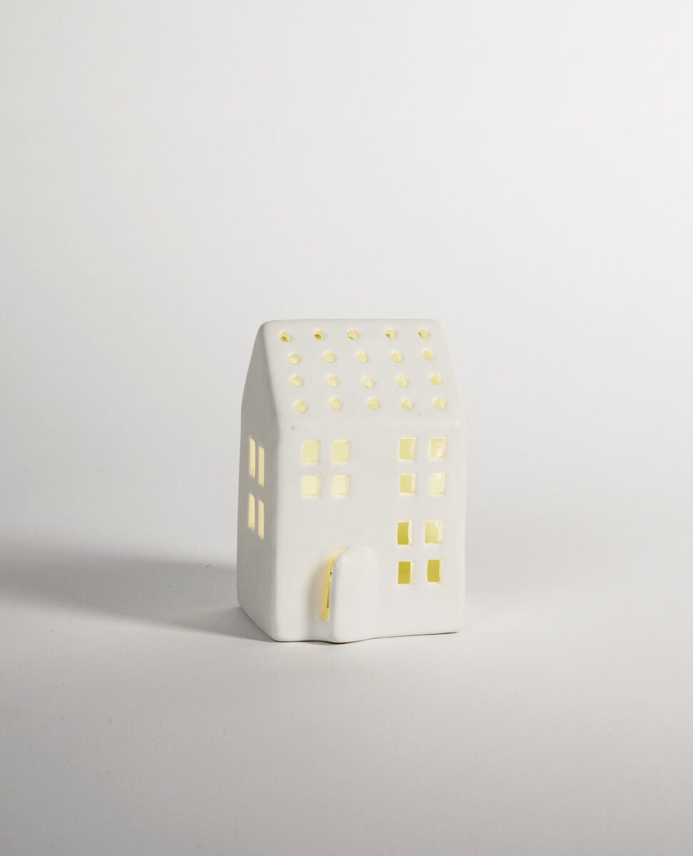 Poem LED Standing Porcelain House White - Small