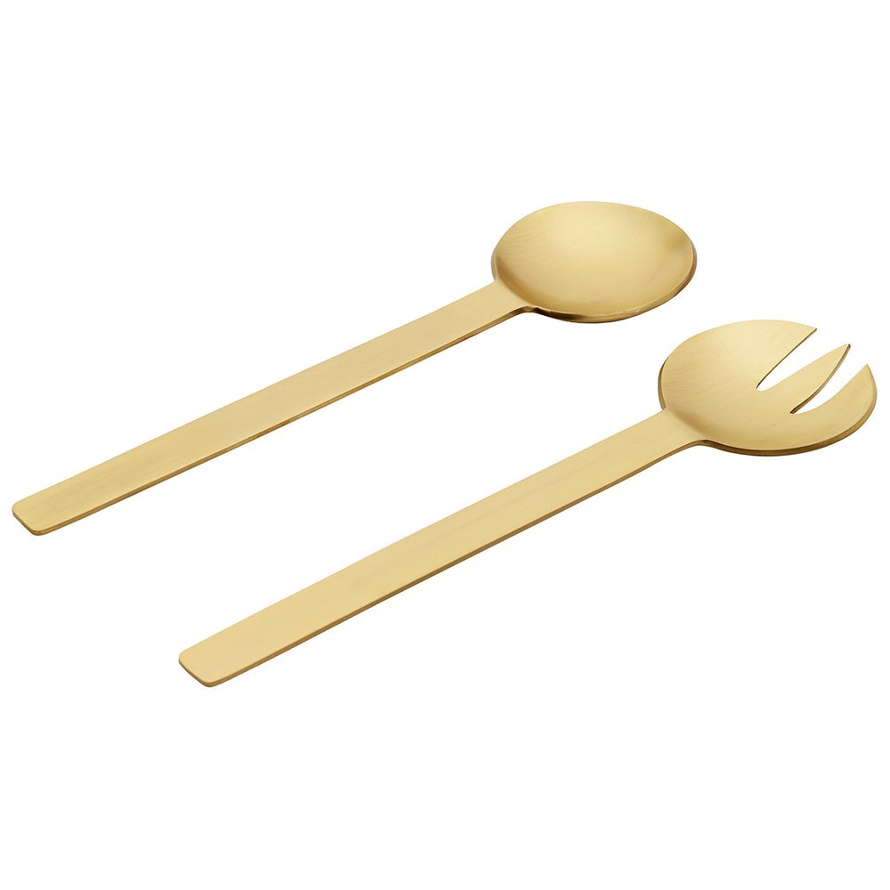 Geo Salad Servers | Brass